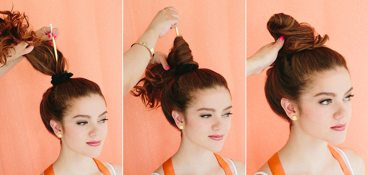 Очень просто способ сделать пучок из волос